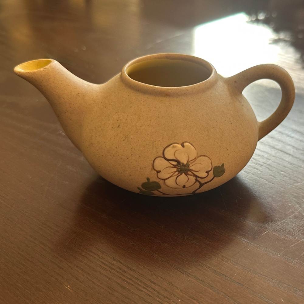 Floral Beige Ceramic Teapot